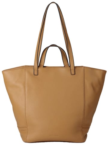 FREDs BRUDER Skórzany shopper bag w kolorze jasnobrązowym - 45 x 31 x 16 cm