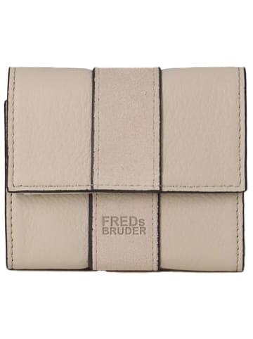 FREDs BRUDER Skórzany portfel "Lazap" w kolorze beżowym - 10,5 x 9 x 2,5 cm