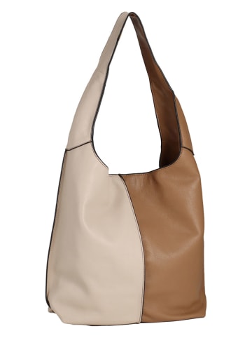 FREDs BRUDER Skórzana torebka w kolorze jasnobrązowo-beżowym - 37 x 24 x 10 cm