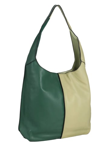 FREDs BRUDER Skórzana torebka w kolorze zielonym - 37 x 24 x 10 cm
