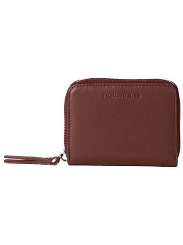 FREDs BRUDER Skórzany portfel "Nugget" w kolorze brązowym - 10 x 8 x 1,5 cm
