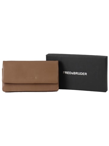 FREDs BRUDER Leder-Geldbörse "Heartbeat" in Hellbraun - (B)18 x (H)10 x (T)2,5 cm