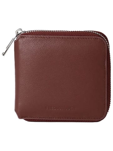 FREDs BRUDER Skórzany portfel "Fufu" w kolorze brązowym - 10 x 10 x 2,5 cm