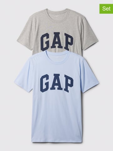 GAP Koszulki (2 szt.) w kolorze błękitno-jasnoszarym