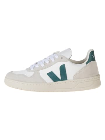 Veja Leren sneakers "V 10" wit/beige/groen