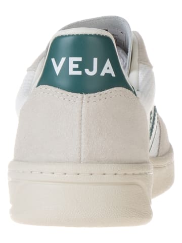 Veja Leder-Sneakers "V 10" in Weiß/ Beige/ Grün