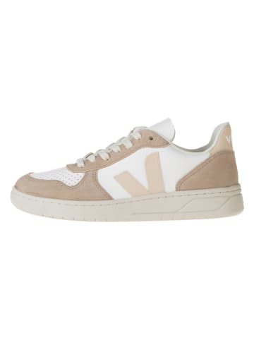 Veja Leder-Sneakers "V 10" in Beige/ Weiß