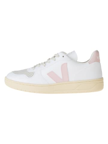 Veja Sneakers "V 10" in Weiß/ Rosa