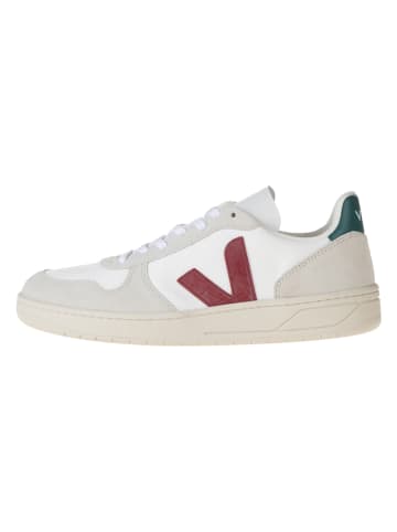 Veja Sneakersy "V 10" w kolorze biało-beżowo-czerwonym