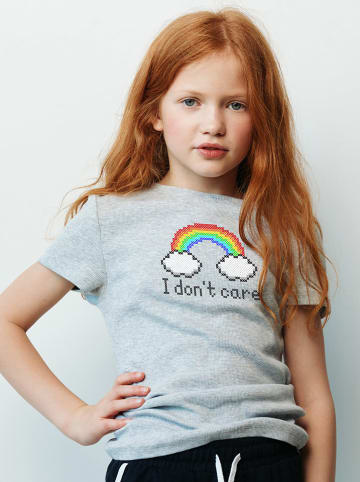 WOOOP Koszulka "Don't Care" w kolorze szarym