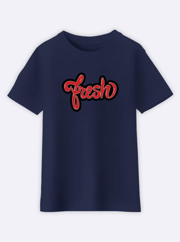 WOOOP Koszulka "Fresh" w kolorze granatowym