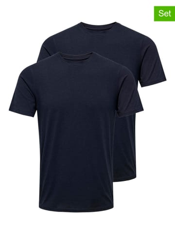 ONLY & SONS 2-delige set: shirts donkerblauw
