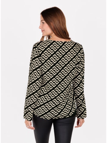 KEY LARGO Bluse "Greece" in Creme/ Schwarz