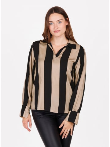 KEY LARGO Bluse "Referee" in Schwarz/ Beige