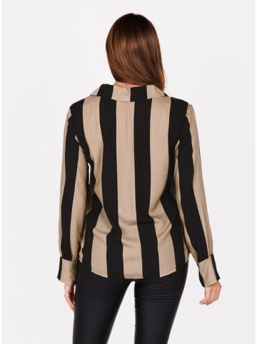 KEY LARGO Bluse "Referee" in Schwarz/ Beige