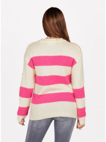 KEY LARGO Pullover "Holly" in Creme/ Pink
