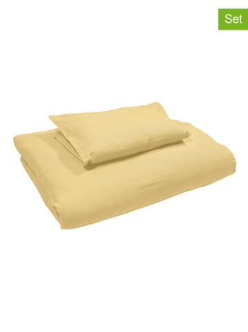 Kindsgut  2-delige beddengoedset mosterdgeel