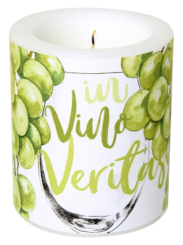 IHR Kaars "Vino Bianco" groen/wit - (H)10,5 x Ø 9 cm