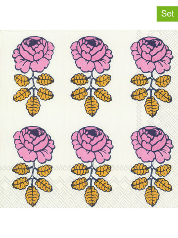 IHR Serwetki (60 szt.) "Vihkiruusu" w kolorze kremowo-fioletowym