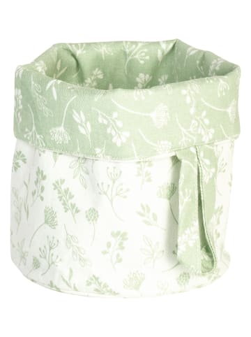 IHR Koszyk "Tilda" w kolorze zielono-białym - wys. 17 x Ø 12 cm
