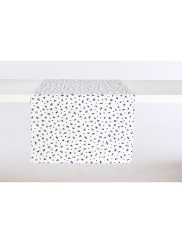 IHR Tischläufer "Laura" in Weiß/ Blau - (L)45 x (B)150 cm