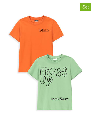 MOKIDA Koszulki (2 szt.) w kolorze pomarańczowym i zielonym