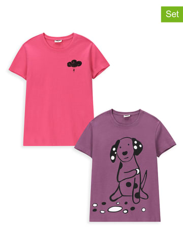 MOKIDA 2-delige set: shirts roze/paars