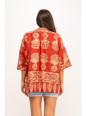 Peace & Love Bluse in Rot/ Gold