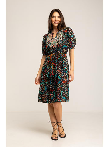 Peace & Love Kleid in Schwarz/ Bunt