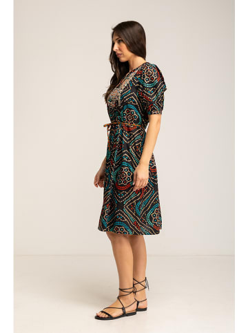 Peace & Love Kleid in Schwarz/ Bunt