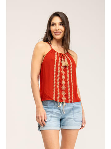 Peace & Love Top rood/beige