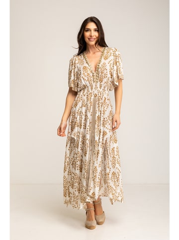 Peace & Love Kleid in Creme/ Gold