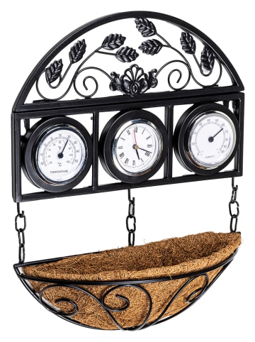 Garden Hero Stacja pogodowa w kolorze czarno-brązowym - 26 x 32 x 8 cm