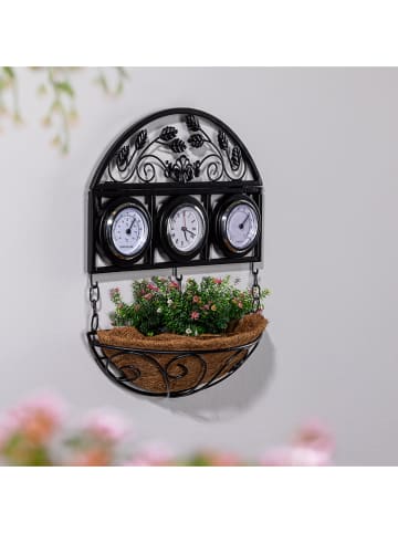 Garden Hero Wetterstation in Schwarz/ Braun - (B)26 x (H)32 x (T)8 cm