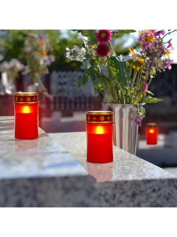 Garden Hero 6er-Set: LED-Grablicht in Rot - (H)12,5 x Ø 7 cm