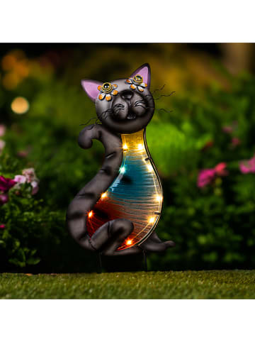 Garden Hero Solarna lampa ogrodowa w kolorze czarnym ze wzorem - 18 x 31 x 6 cm