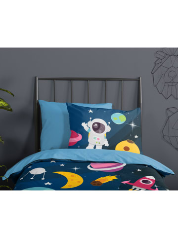 Pure Microvezel beddengoedset "Planets" donkerblauw/lichtblauw