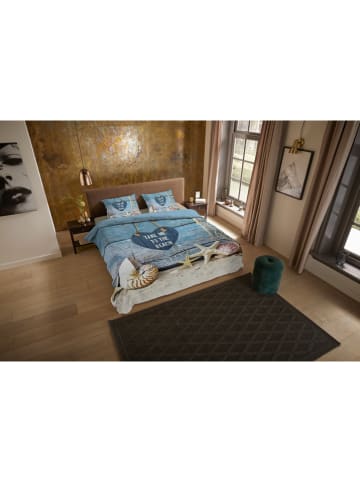 Pure Microvezel beddengoedset "Beach" lichtblauw/beige