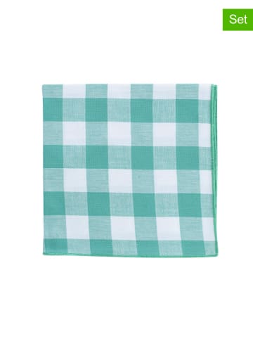Overbeck and Friends 2er-Set: Servietten "Elli" in Mint/ Weiß - (L)40 x (B)40 cm