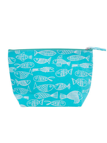 Overbeck and Friends Cosmeticatas "Crazy Fisch" turquoise - (B)30 x (H)20 x (T)10 cm