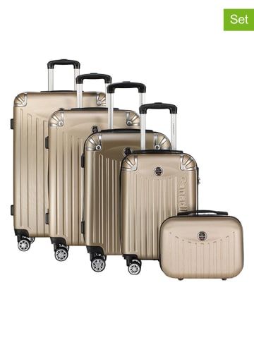 Canadian Peak 5tlg. Hardcase-Trolleyset "Softlesseak" in Gold