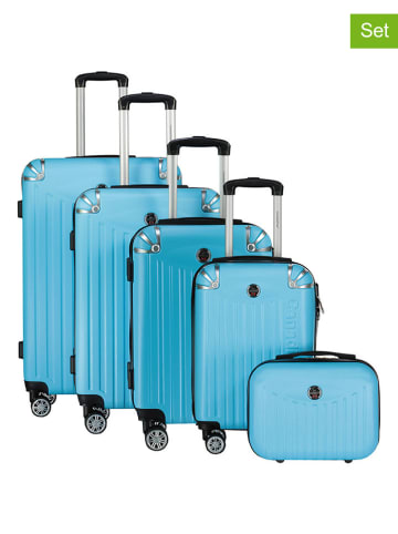 Canadian Peak 5tlg. Hardcase-Trolleyset "Softlesseak" in Türkis
