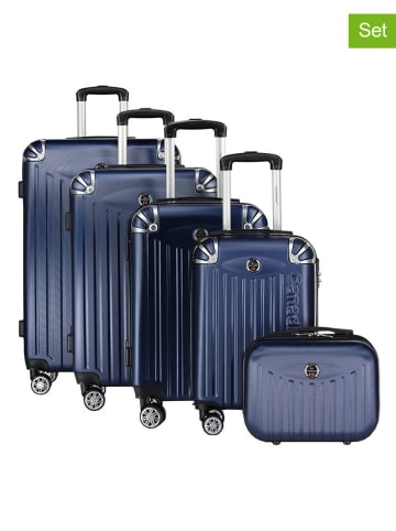 Canadian Peak 5tlg. Hardcase-Trolleyset "Softlesseak" in Dunkelblau