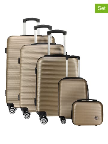 Canadian Peak 5-delige hardcase-trolleyset "Solomuneak" goudkleurig