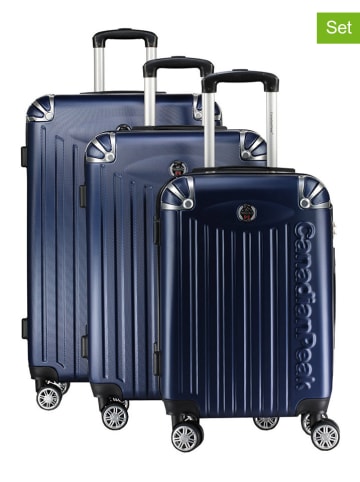 Canadian Peak 3tlg. Hardcase-Trolleyset "Softlesseak" in Dunkelblau