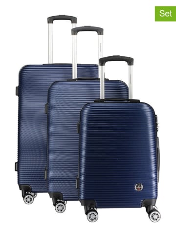 Canadian Peak 3tlg. Hardcase-Trolleyset "Solomuneak" in Dunkelblau