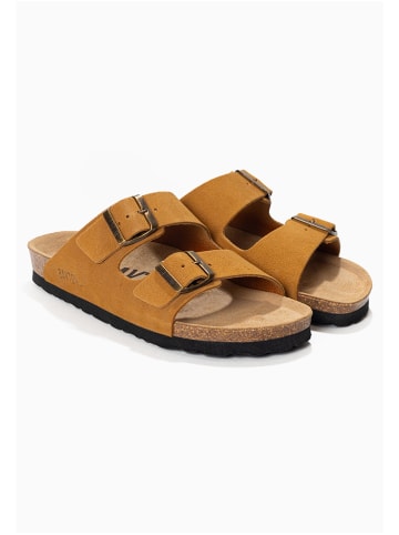 BAYTON Leren slippers "Atlas" lichtbruin