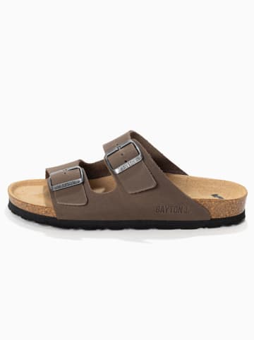 BAYTON Leren slippers "Atlas" bruin