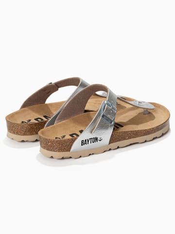 BAYTON Leder-Zehentrenner "Cordoba" in Silber