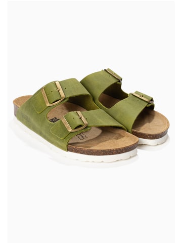 BAYTON Leren slippers "Atlas" groen